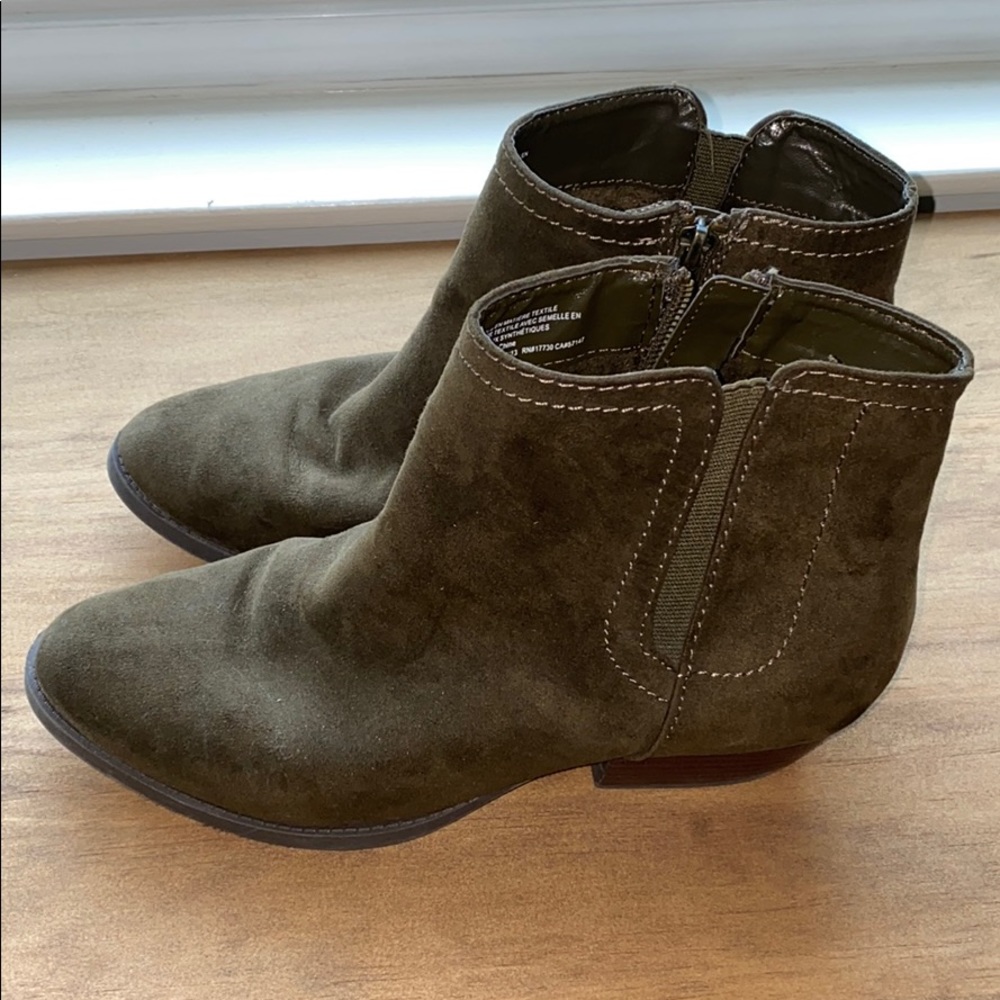 Olive green booties